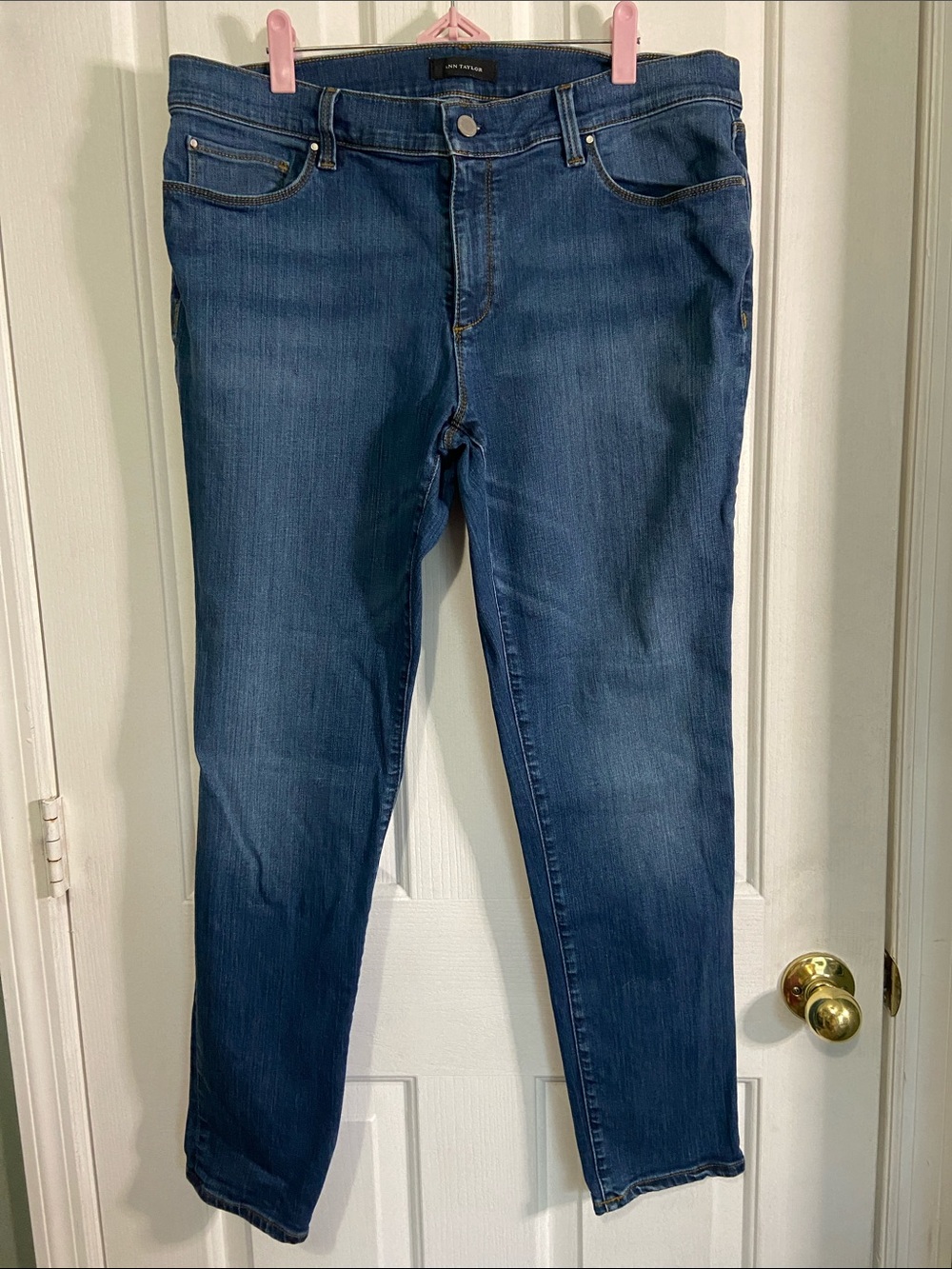 Ann Taylor Skinny Jeans in Dark Blue Denim